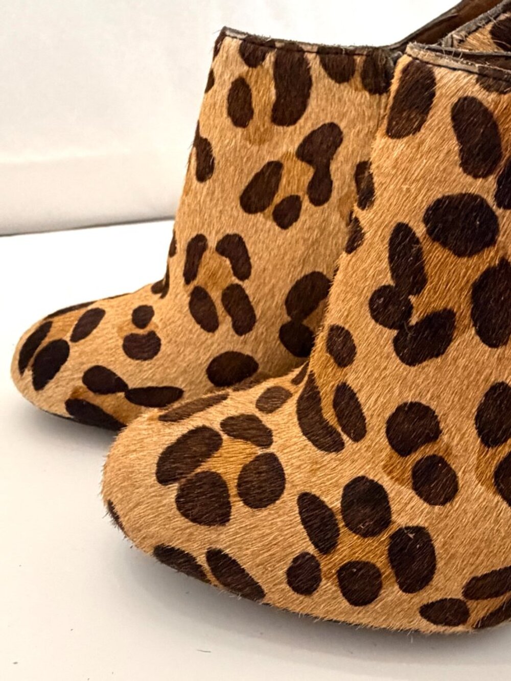 Zara Woman Cruise Collection Leopard Print Calf Hair Ankle Booties - Size 6-1/2 - Picture 8 of 9